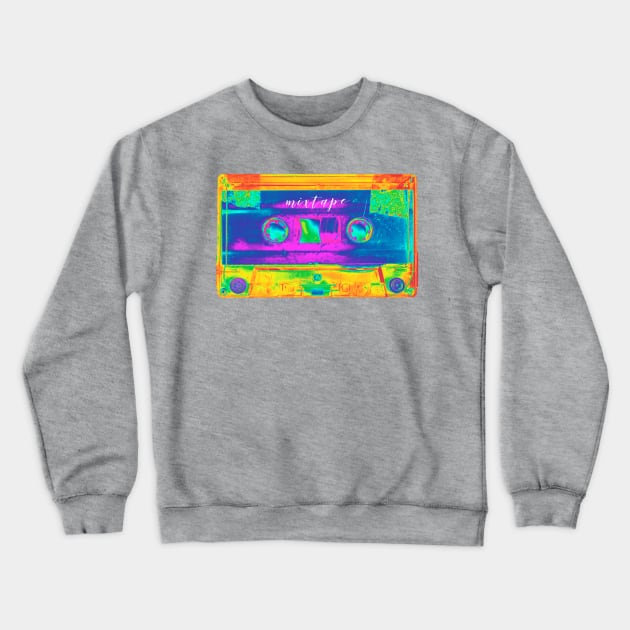 Music Mixtape Neon Crewneck Sweatshirt by DyrkWyst